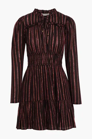 Rosalind metallic striped cotton and Lurex-blend mini dress