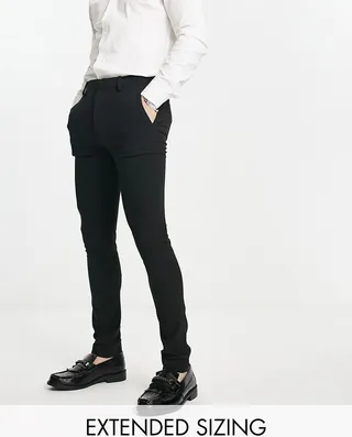 ASOS DESIGN extreme super skinny smart pant in black