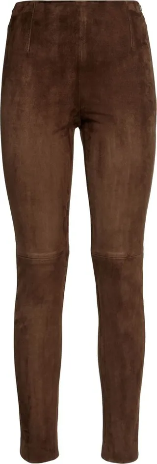 Rafia suede leather skinny pants