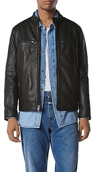 Andrew Marc Camden Leather Racer Jacket