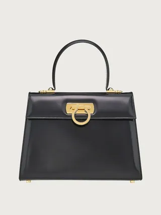 Ferragamo Women Iconic Top Handle (L) Black