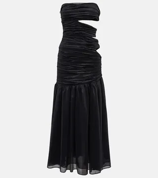 Shania lame cutout jersey midi dress