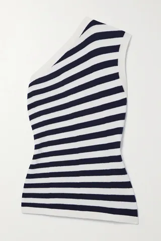 Clements Ribeiro - Cannes One-shoulder Striped Cashmere Top - Blue