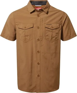 Craghoppers Mens NosiLife Adventure II Short Sleeved Shirt - Brown