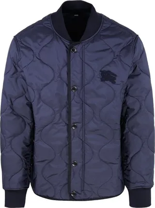 Burberry Logo Patch Quilted Bomber Jacket