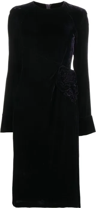 Gathered Velvet Dress
