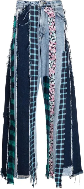Panelled Straight-Leg Trousers