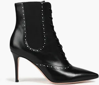 Murphy lace-up laser-cut leather ankle boots