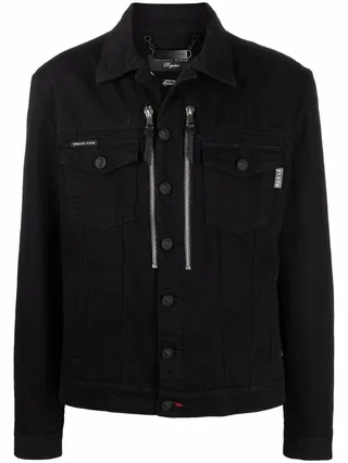 Strass Gothic Plein denim jacket