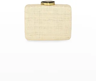 Zannone Raffia Metallic Clutch Bag