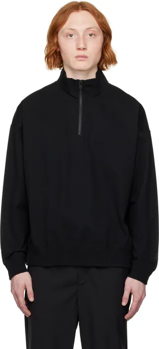 SOPHNET. Black Half-Zip Sweater