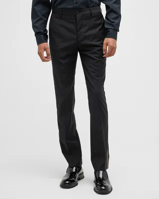 Men's Side-Stripe Wool Trousers