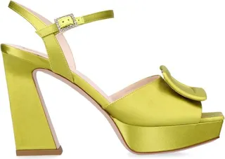 Roger Vivier Satin Platform Sandals 100