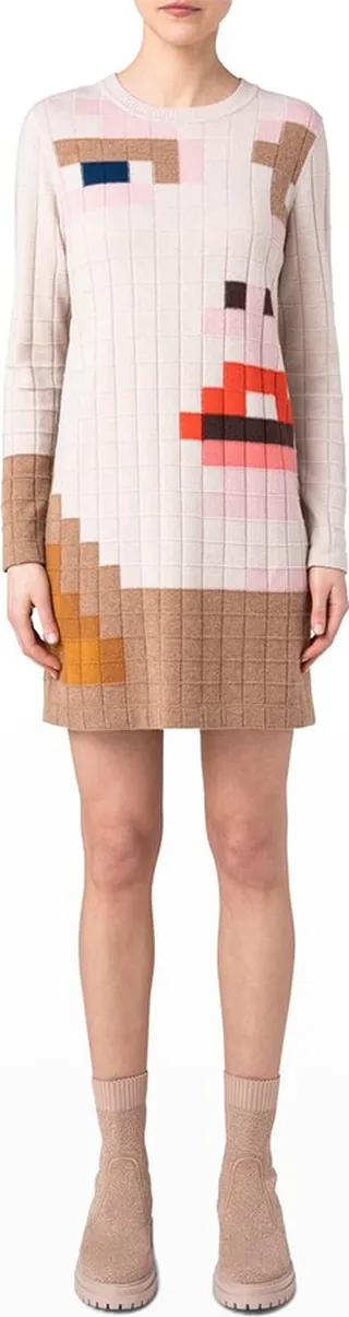 Quilted Cashmere Mini Dress