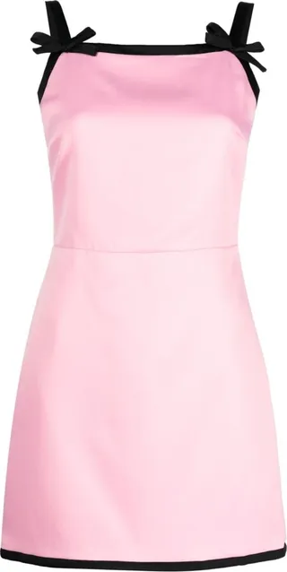 Contrast-Border Mini Dress