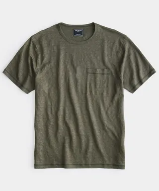 Linen Jersey T-Shirt in Snyder Olive