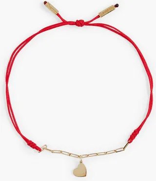 14-Karat Gold And Cord Bracelet