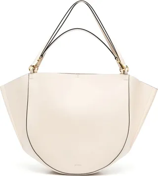 Open-Top Leather Tote Bag