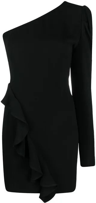 Crepe One-Shoulder Mini Dress