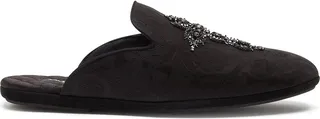 Young Pope cross-embroidered slippers