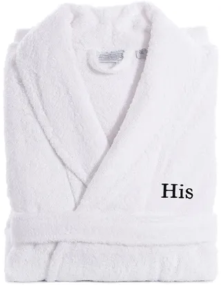 Linum Home Textiles Embroidered His Terry Bathrobe