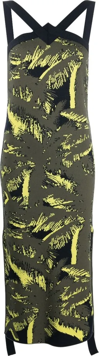 Abstract-Print Halterneck Dress