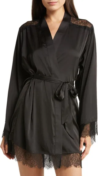 Satin Charmeuse & Lace Robe