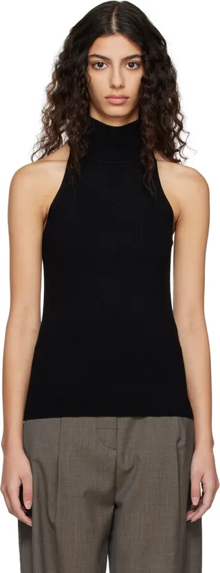 Totême Black Pinched Seam Turtleneck