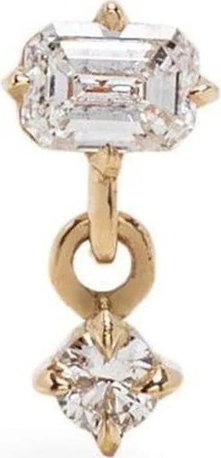 18kt yellow gold Mix Matched diamond stud earring