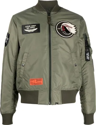 Patch-Detailed Bomber Jacket