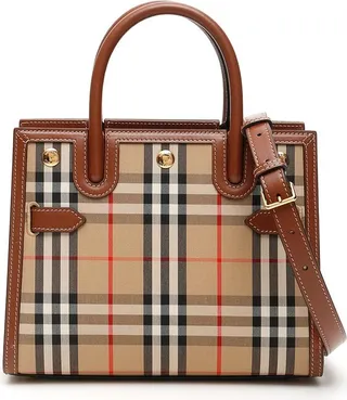Burberry Title Mini Vintage Check Tote Bag