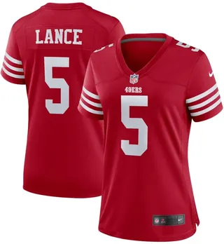 Women's Nike Trey Lance Scarlet San Francisco 49ers Team Player Game Jersey