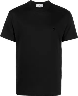 Compass-motif crew neck T-shirt