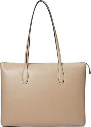 Kate Spade New York All Day Large Zip Top Tote (Timeless Taupe) Tote Handbags