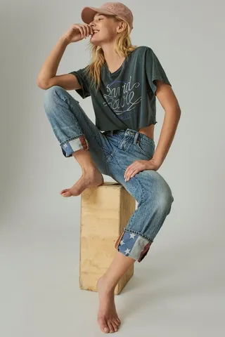 Lucky Legend High Rise Zoe Straight Flag Jean