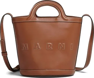 Mini leather bucket bag
