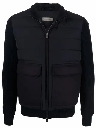 Panelled Wool Bomber Jacket