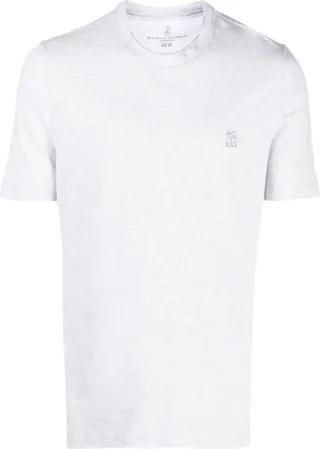 logo-embroidered cotton T-shirt