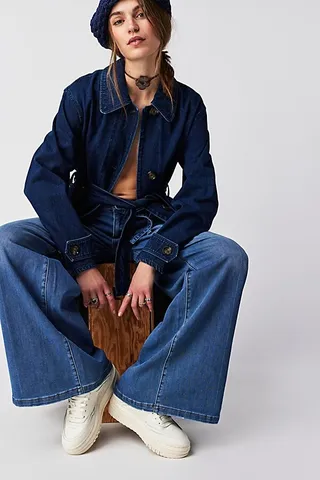 Barbour Somerland Denim Trench by Barbour at Free People
