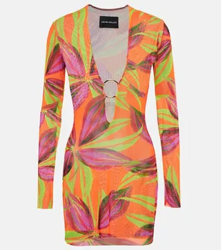 Helios printed mesh minidress