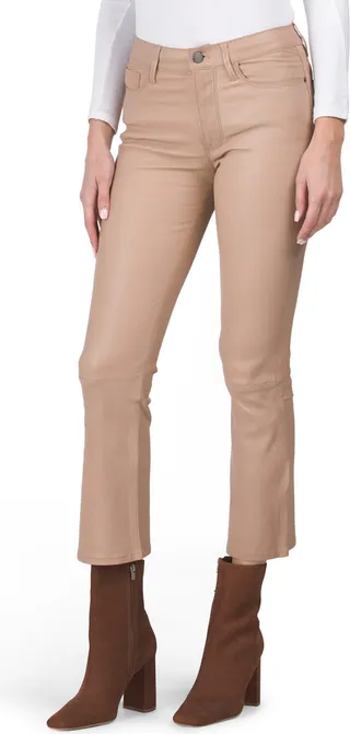 Lamb Leather Cropped Mini Boot Pants