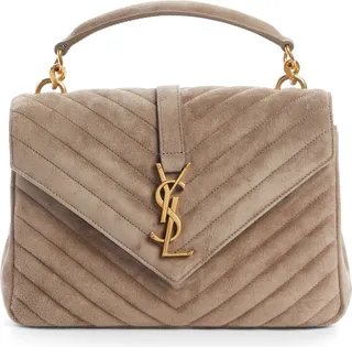Medium College Suede Shoulder Bag