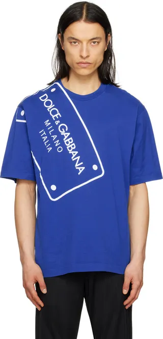Dolce & Gabbana Blue Printed T-Shirt