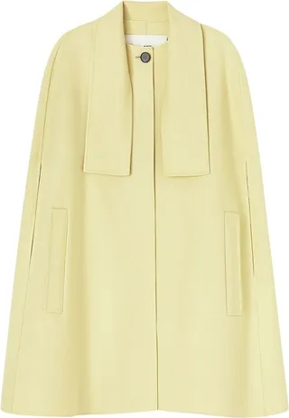Single-Button Cashmere Cape