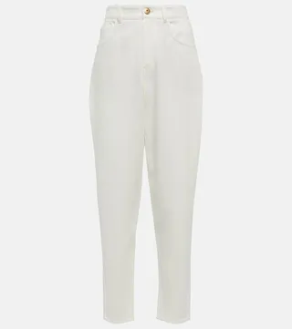 High-rise straight-leg pants