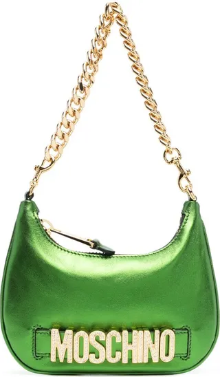 Logo-Plaque Leather Shoulder Bag