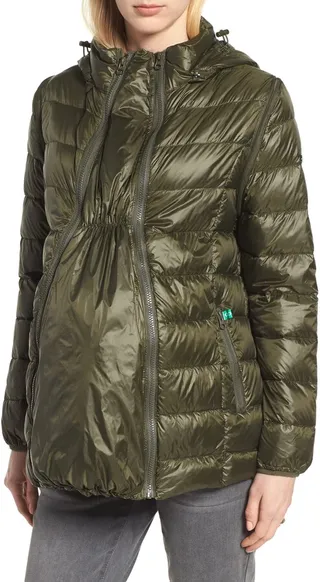 Lightweight Puffer Convertible 3-in-1 Maternity Jacket
