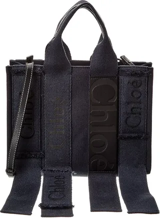 Chloé Woody Small Canvas & Leather Tote