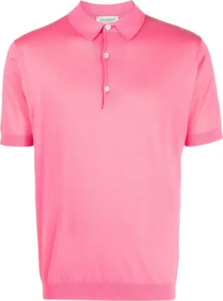 JOHN SMEDLEY- Fine-knit Short-sleeved Polo Shirt