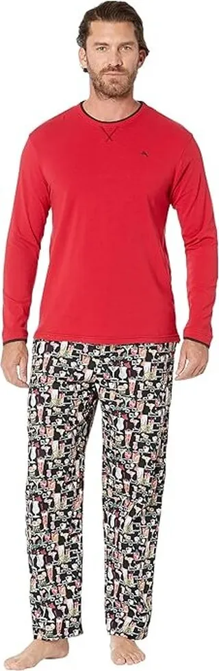 Tommy Bahama Long Sleeve PJ Set (Drinks) Men's Pajama Sets